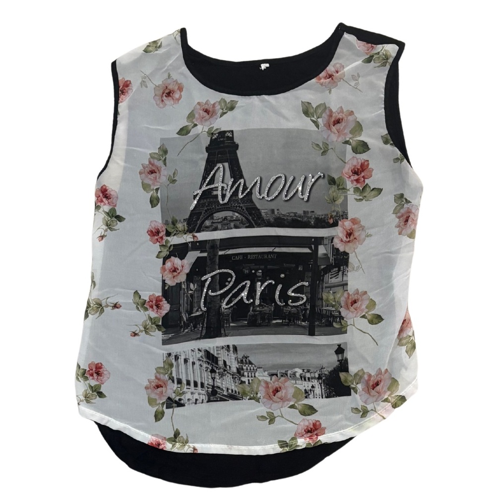Paris Floral Sheer Chiffon Blouse